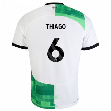 Kandiny Herren Thiago #6 Weiß Grün Auswärtstrikot Trikot 2023/24 T-Shirt