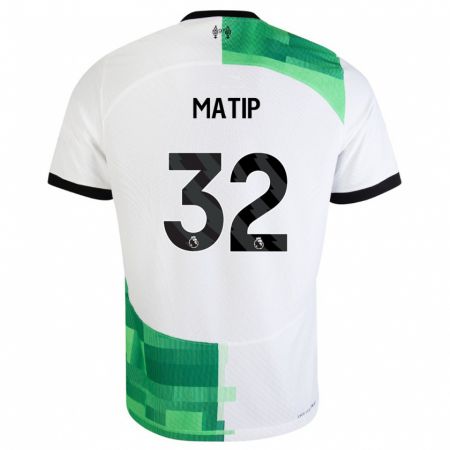 Kandiny Herren Joel Matip #32 Weiß Grün Auswärtstrikot Trikot 2023/24 T-Shirt
