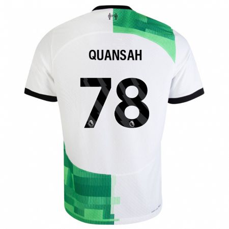 Kandiny Herren Jarell Quansah #78 Weiß Grün Auswärtstrikot Trikot 2023/24 T-Shirt