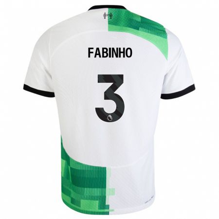 Kandiny Herren Fabinho #3 Weiß Grün Auswärtstrikot Trikot 2023/24 T-Shirt
