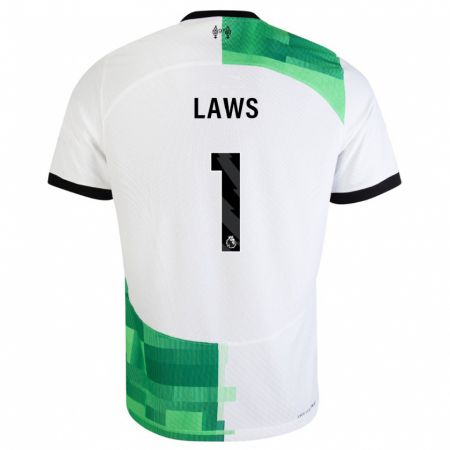 Kandiny Herren Rachael Laws #1 Weiß Grün Auswärtstrikot Trikot 2023/24 T-Shirt