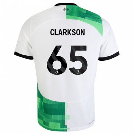 Kandiny Herren Leighton Clarkson #65 Weiß Grün Auswärtstrikot Trikot 2023/24 T-Shirt