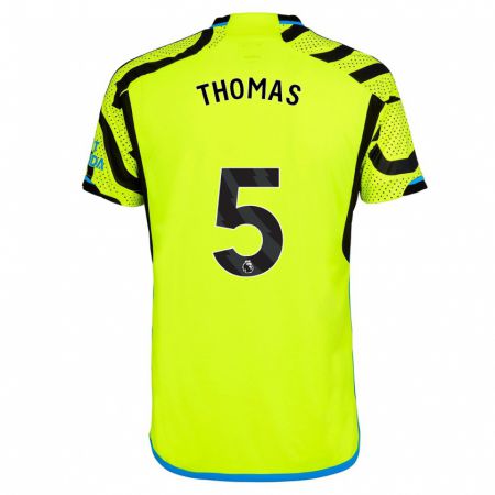Kandiny Herren Thomas Partey #5 Gelb Auswärtstrikot Trikot 2023/24 T-Shirt