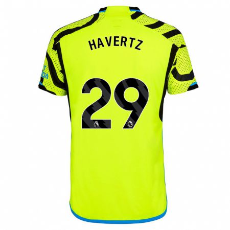 Kandiny Herren Kai Havertz #29 Gelb Auswärtstrikot Trikot 2023/24 T-Shirt