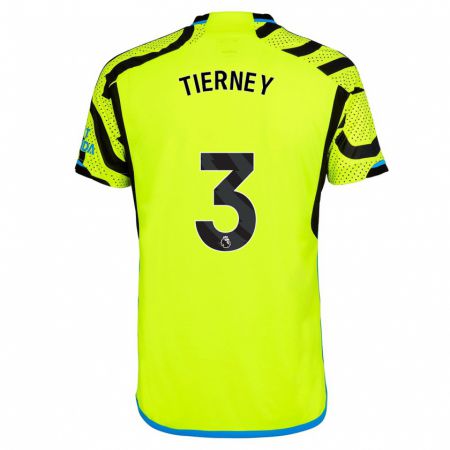Kandiny Herren Kieran Tierney #3 Gelb Auswärtstrikot Trikot 2023/24 T-Shirt