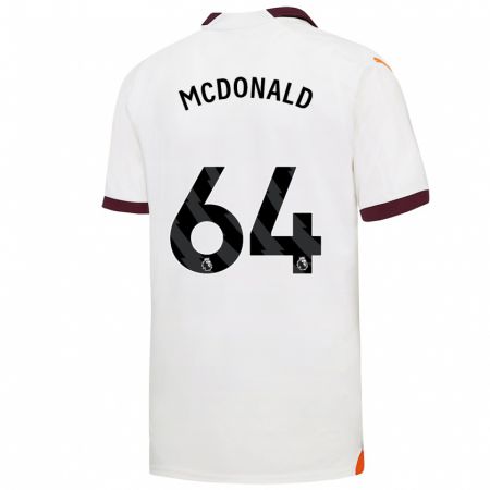 Kandiny Herren Rowan Mcdonald #64 Weiß Auswärtstrikot Trikot 2023/24 T-Shirt