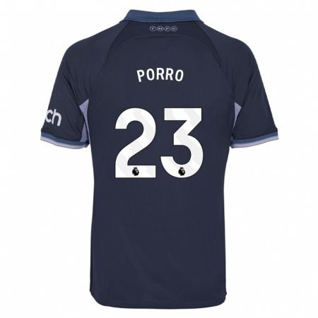 Kandiny Herren Pedro Porro #23 Dunkelblau Auswärtstrikot Trikot 2023/24 T-Shirt