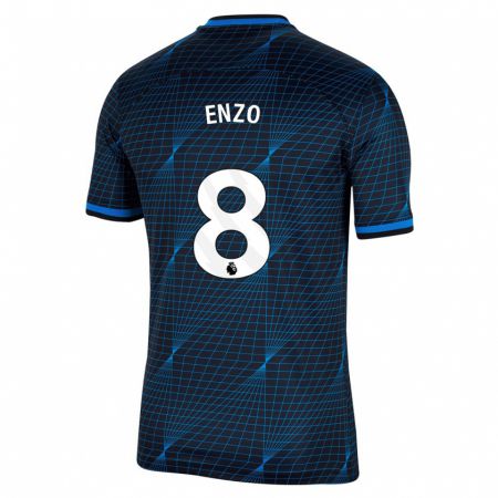 Kandiny Herren Enzo Fernández #8 Dunkelblau Auswärtstrikot Trikot 2023/24 T-Shirt