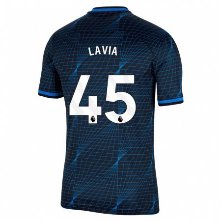 Kandiny Herren Roméo Lavia #45 Dunkelblau Auswärtstrikot Trikot 2023/24 T-Shirt
