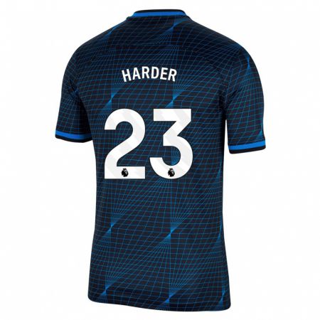 Kandiny Herren Pernille Harder #23 Dunkelblau Auswärtstrikot Trikot 2023/24 T-Shirt