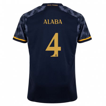 Kandiny Herren David Alaba #4 Dunkelblau Auswärtstrikot Trikot 2023/24 T-Shirt