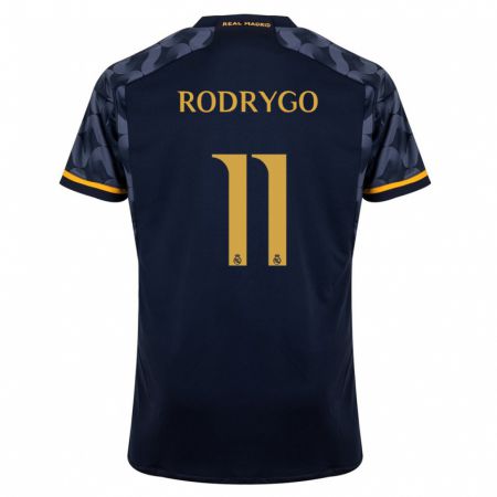 Kandiny Herren Rodrygo #11 Dunkelblau Auswärtstrikot Trikot 2023/24 T-Shirt