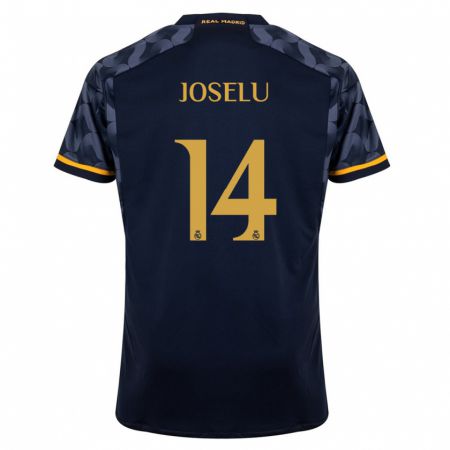 Kandiny Herren Joselu #14 Dunkelblau Auswärtstrikot Trikot 2023/24 T-Shirt