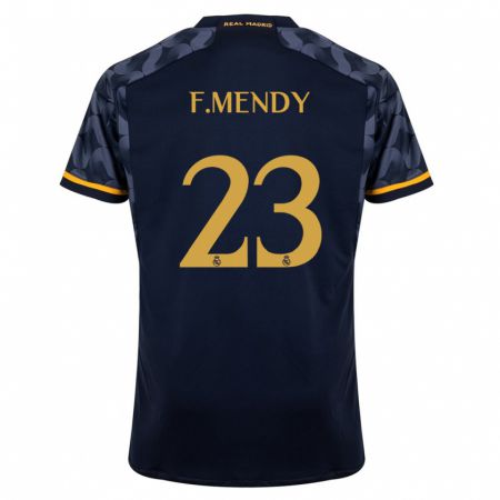 Kandiny Herren Ferland Mendy #23 Dunkelblau Auswärtstrikot Trikot 2023/24 T-Shirt