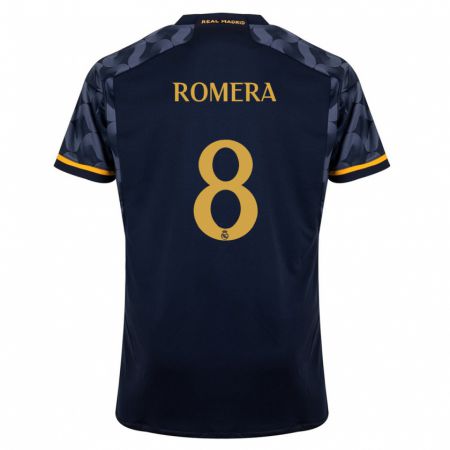 Kandiny Herren Miguel Romera #8 Dunkelblau Auswärtstrikot Trikot 2023/24 T-Shirt