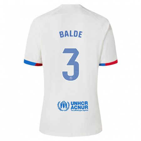 Kandiny Herren Alejandro Balde #3 Weiß Auswärtstrikot Trikot 2023/24 T-Shirt
