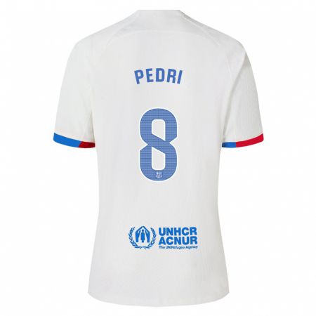 Kandiny Herren Pedri #8 Weiß Auswärtstrikot Trikot 2023/24 T-Shirt