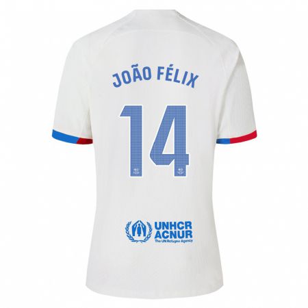 Kandiny Herren João Félix #14 Weiß Auswärtstrikot Trikot 2023/24 T-Shirt