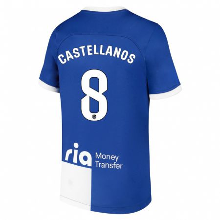 Kandiny Herren Jorge Castellanos #8 Blau Weiss Auswärtstrikot Trikot 2023/24 T-Shirt