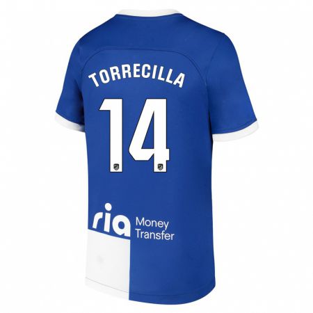 Kandiny Herren Virginia Torrecilla #14 Blau Weiss Auswärtstrikot Trikot 2023/24 T-Shirt