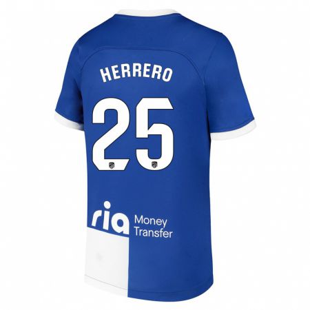 Kandiny Herren Alex Herrero #25 Blau Weiss Auswärtstrikot Trikot 2023/24 T-Shirt