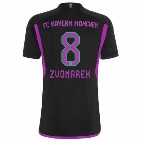 Kandiny Herren Lovro Zvonarek #8 Schwarz Auswärtstrikot Trikot 2023/24 T-Shirt