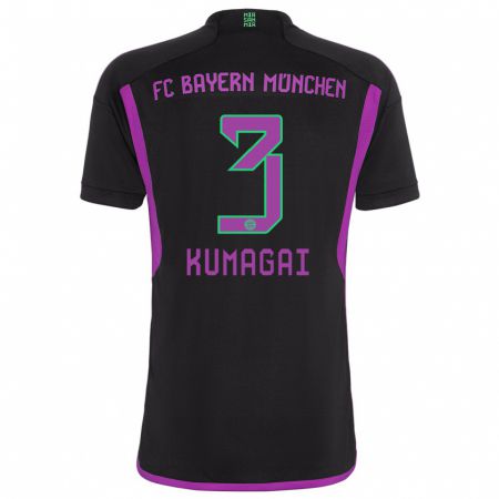 Kandiny Herren Saki Kumagai #3 Schwarz Auswärtstrikot Trikot 2023/24 T-Shirt