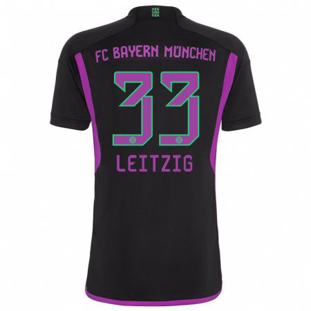 Kandiny Herren Janina Leitzig #33 Schwarz Auswärtstrikot Trikot 2023/24 T-Shirt