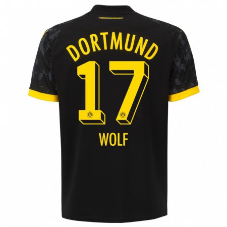 Kandiny Herren Marius Wolf #17 Schwarz Auswärtstrikot Trikot 2023/24 T-Shirt