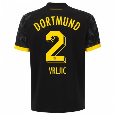 Kandiny Herren Daniel Vrljic #2 Schwarz Auswärtstrikot Trikot 2023/24 T-Shirt