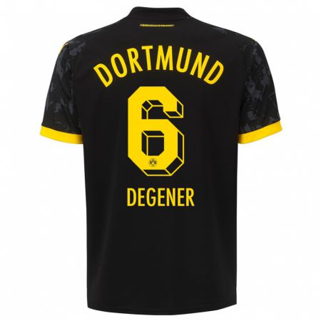 Kandiny Herren Tim Degener #6 Schwarz Auswärtstrikot Trikot 2023/24 T-Shirt