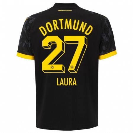 Kandiny Herren Van Der Heijden Laura #27 Schwarz Auswärtstrikot Trikot 2023/24 T-Shirt