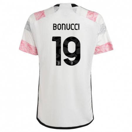 Kandiny Herren Leonardo Bonucci #19 Weiß Rosa Auswärtstrikot Trikot 2023/24 T-Shirt