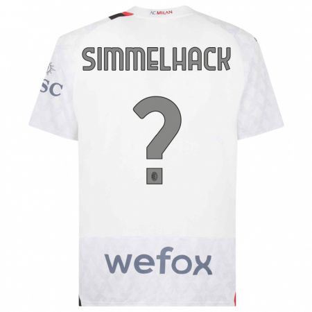 Kandiny Herren Alexander Simmelhack #0 Weiß Auswärtstrikot Trikot 2023/24 T-Shirt