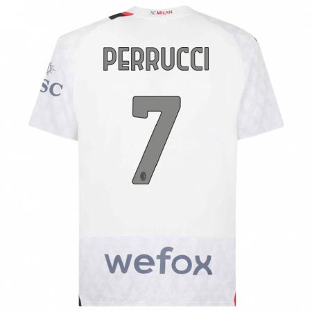 Kandiny Herren Vincenzo Perrucci #7 Weiß Auswärtstrikot Trikot 2023/24 T-Shirt