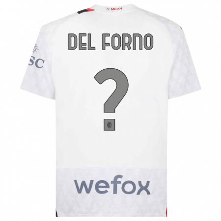 Kandiny Herren Luca Del Forno #0 Weiß Auswärtstrikot Trikot 2023/24 T-Shirt