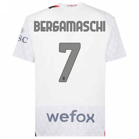 Kandiny Herren Valentina Bergamaschi #7 Weiß Auswärtstrikot Trikot 2023/24 T-Shirt