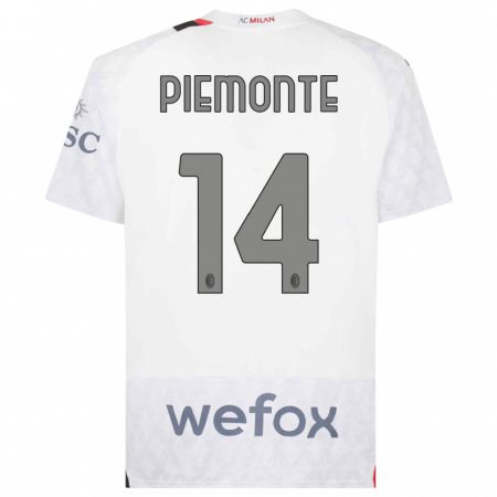 Kandiny Herren Martina Piemonte #14 Weiß Auswärtstrikot Trikot 2023/24 T-Shirt