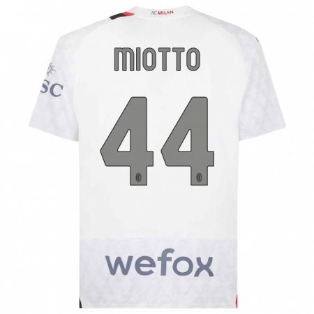 Kandiny Herren Giorgia Miotto #44 Weiß Auswärtstrikot Trikot 2023/24 T-Shirt
