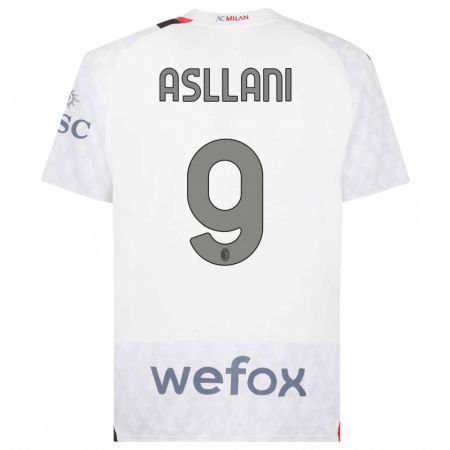 Kandiny Herren Kosovare Asllani #9 Weiß Auswärtstrikot Trikot 2023/24 T-Shirt