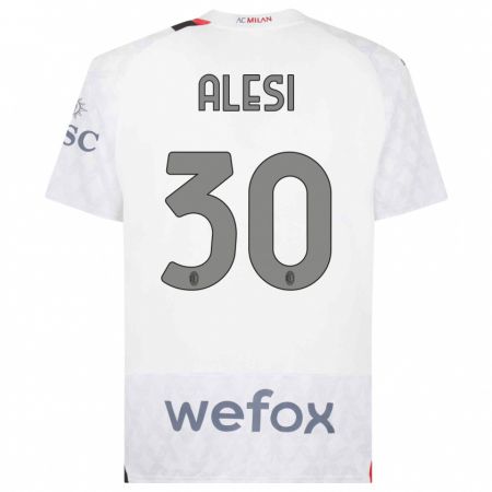 Kandiny Herren Gabriele Alesi #30 Weiß Auswärtstrikot Trikot 2023/24 T-Shirt
