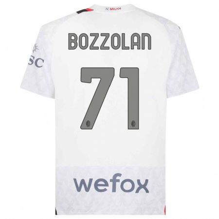 Kandiny Herren Andrea Bozzolan #71 Weiß Auswärtstrikot Trikot 2023/24 T-Shirt