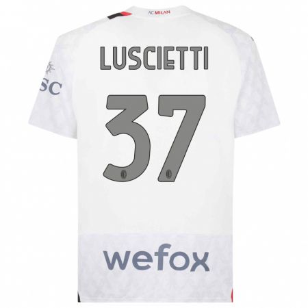 Kandiny Herren Abebe Luscietti #37 Weiß Auswärtstrikot Trikot 2023/24 T-Shirt