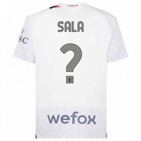Kandiny Herren Mattia Sala #0 Weiß Auswärtstrikot Trikot 2023/24 T-Shirt