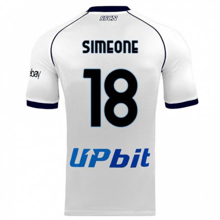 Kandiny Herren Giovanni Simeone #18 Weiß Auswärtstrikot Trikot 2023/24 T-Shirt