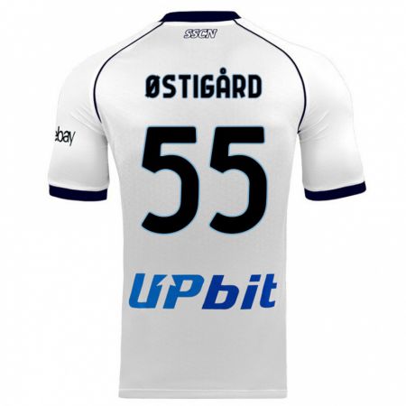 Kandiny Herren Leo Østigård #55 Weiß Auswärtstrikot Trikot 2023/24 T-Shirt