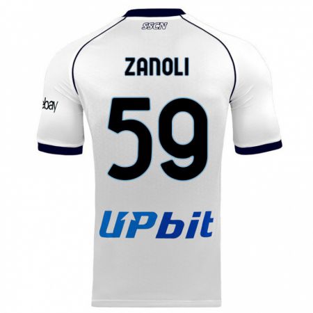Kandiny Herren Alessandro Zanoli #59 Weiß Auswärtstrikot Trikot 2023/24 T-Shirt