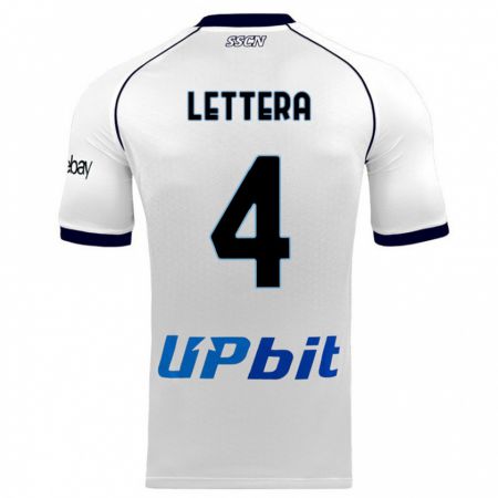 Kandiny Herren Alessio Lettera #4 Weiß Auswärtstrikot Trikot 2023/24 T-Shirt