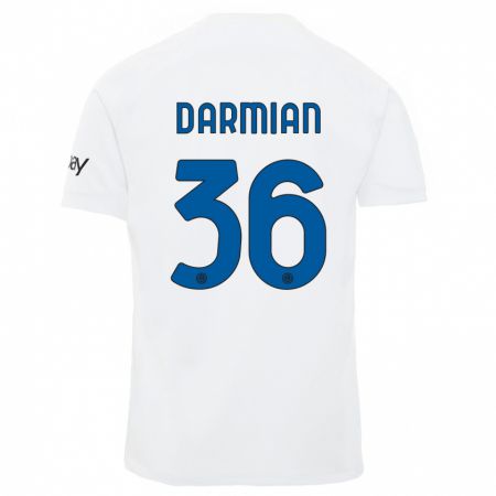 Kandiny Herren Matteo Darmian #36 Weiß Auswärtstrikot Trikot 2023/24 T-Shirt