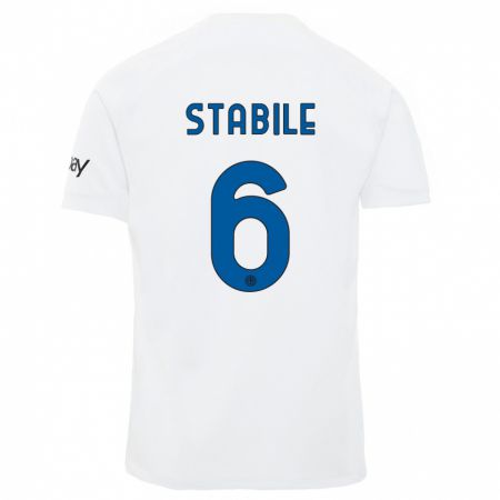 Kandiny Herren Giacomo Stabile #6 Weiß Auswärtstrikot Trikot 2023/24 T-Shirt
